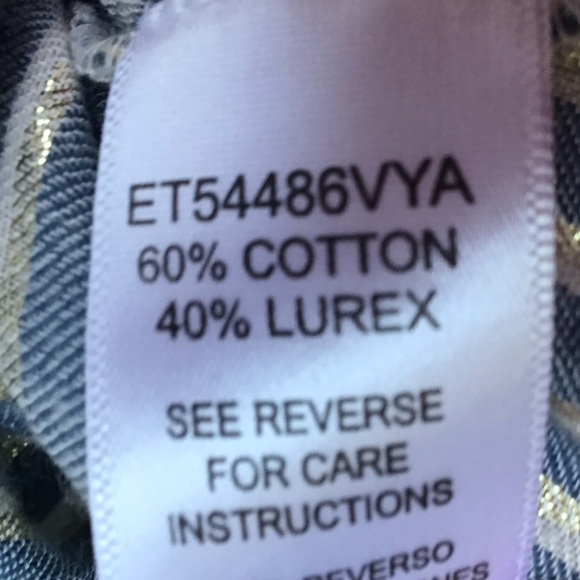 Altar’d State Dusty Blue Metallic Striped Top Size M - Picture 7 of 7